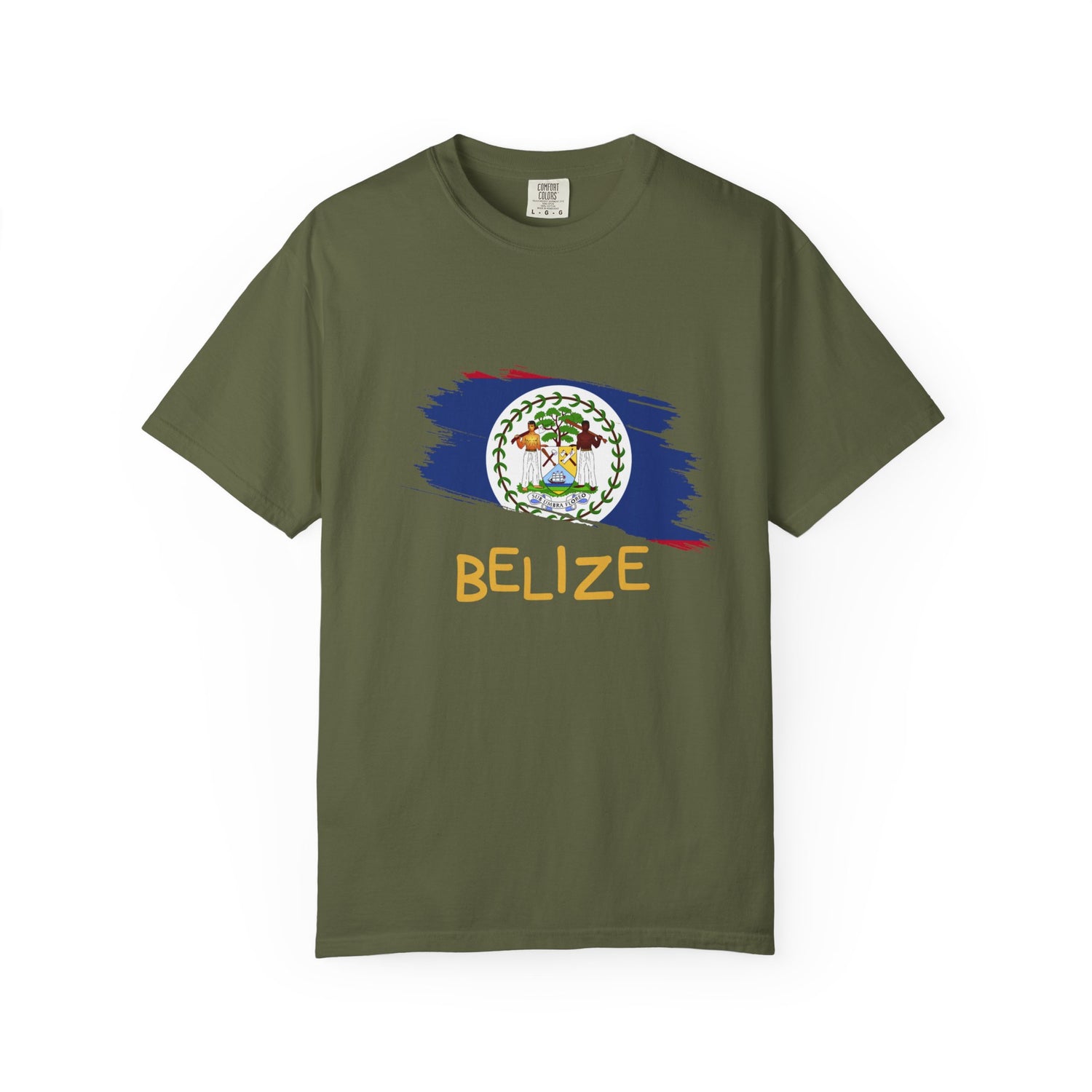Belize Flag T-Shirt – Unisex Garment-Dyed Travel Tee