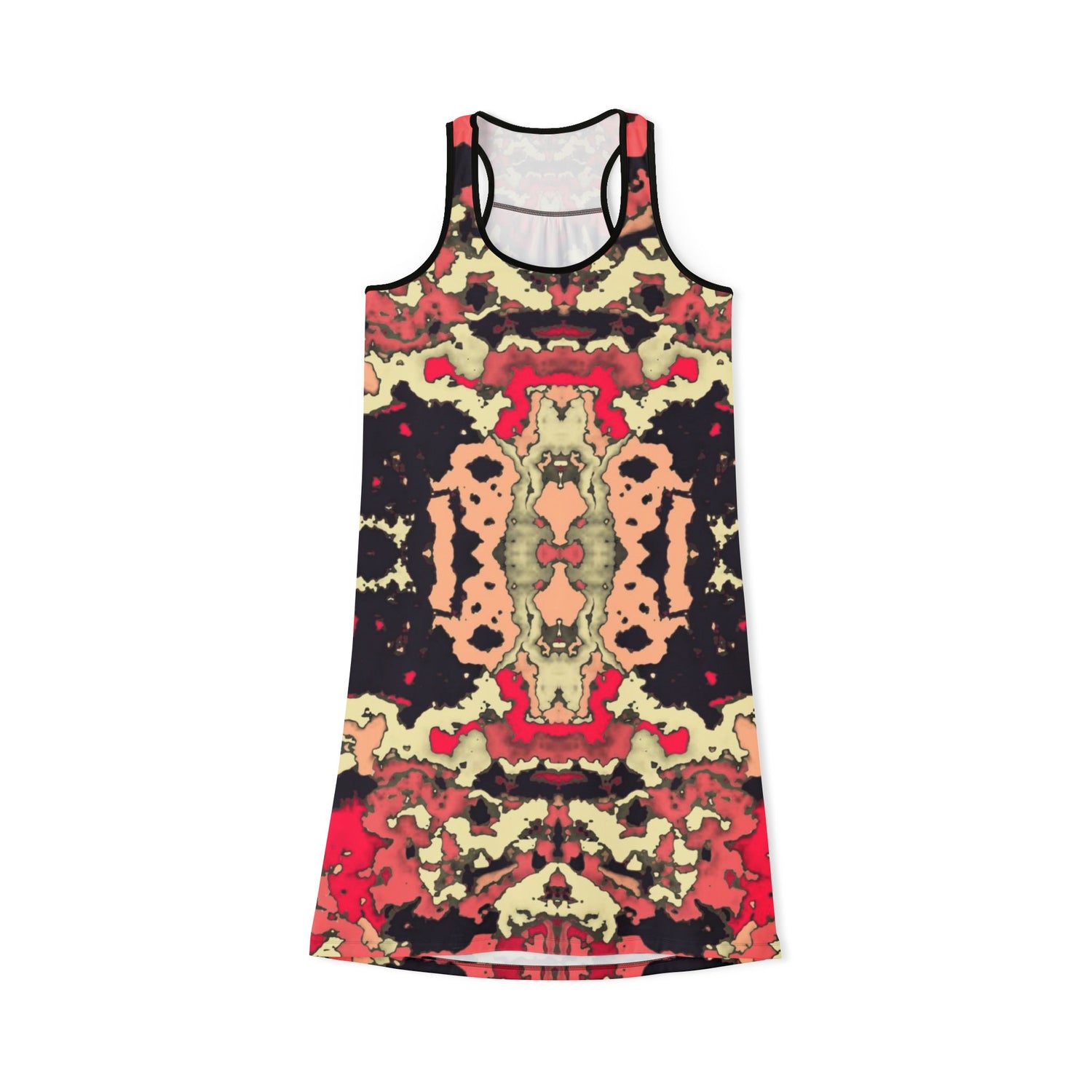 Jamaican Vibrant Abstract Print  Dress - Ideal for Summer Parties, Beach Days, Casual Wear Unique Personal Style