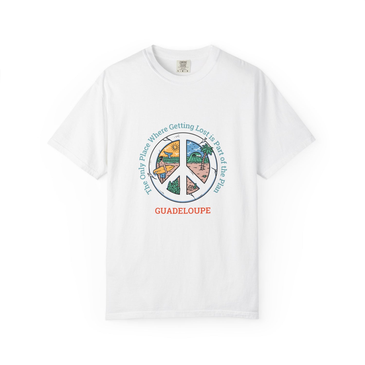 Guadeloupe Peace Graphic Unisex T-Shirt - Perfect for Travel Lovers