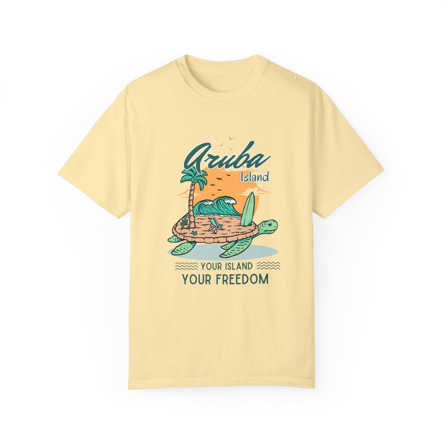 Aruba Island Freedom T-shirt - Unisex Tee with Turtle Design