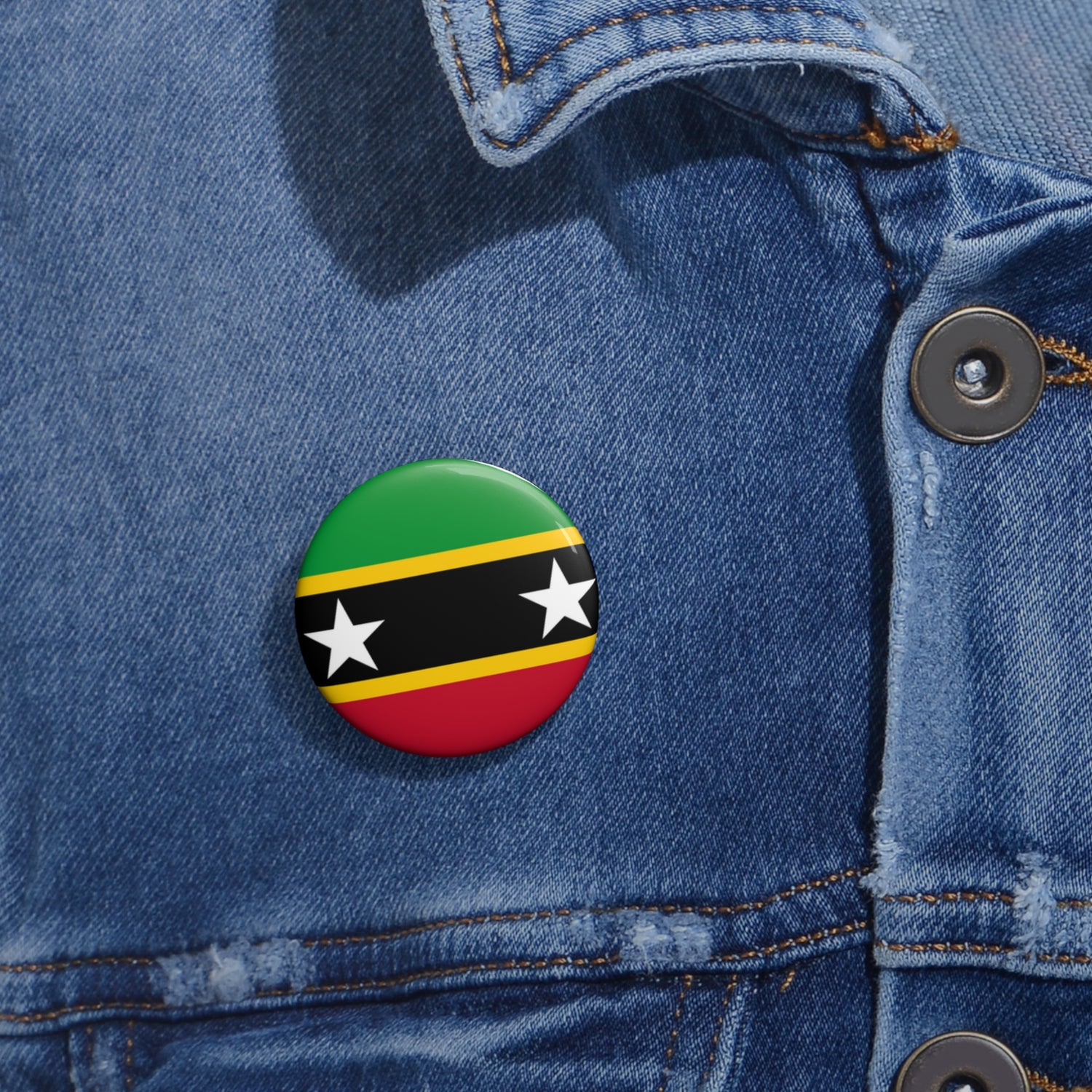 Saint Kitts & Nevis  Pin Buttons: Celebrate Your Heritage, Unique Accessories, Button Badges, Personalized Gifts, Fun Event Favors