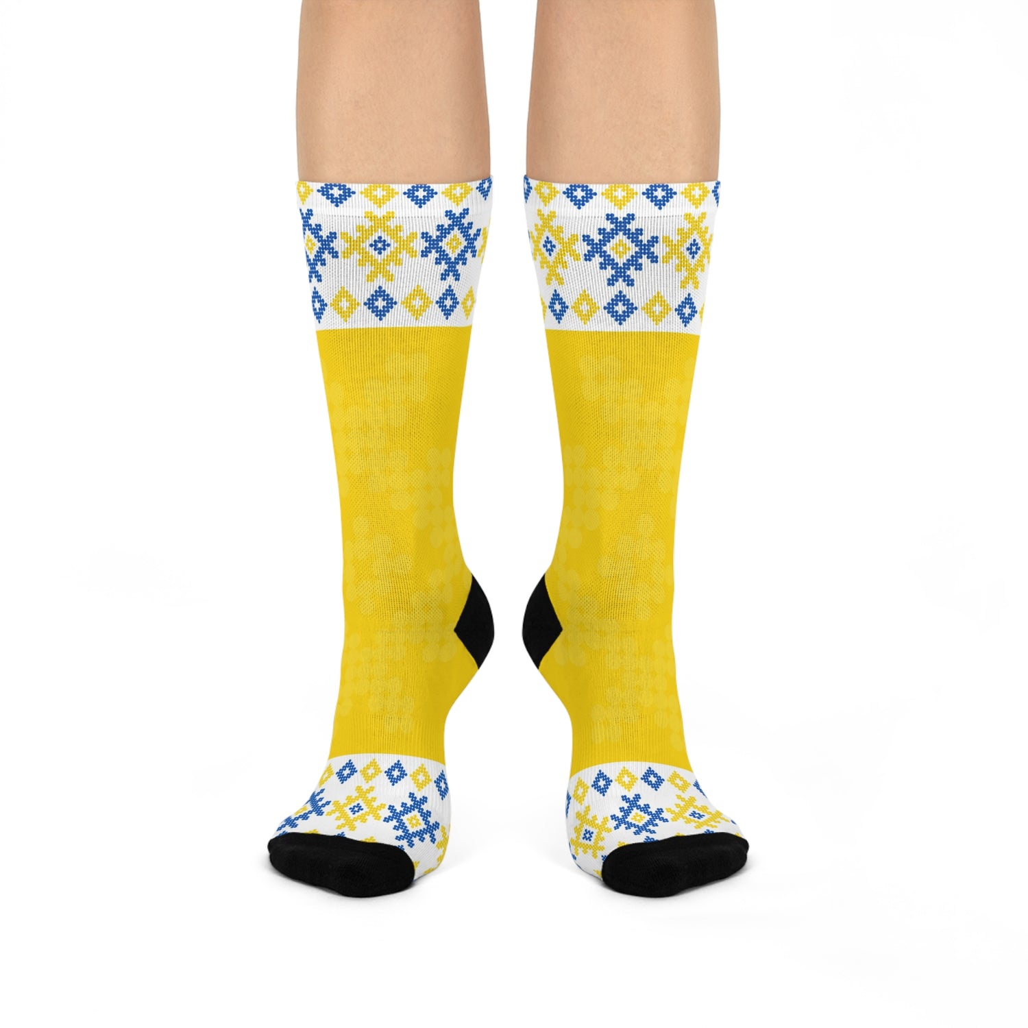 French Guiana Bright Geometric Crew Socks - Cozy and Stylish Footwear for Everyday Adventures
