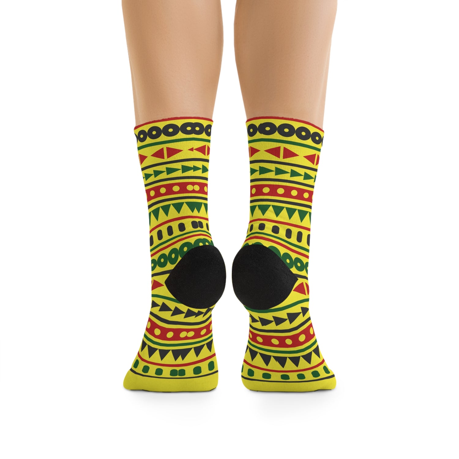 Guyana Vibrant Pattern Recycled Poly Socks - Eco-Friendly Funky Footwear for Style and Comfort
