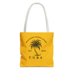 Cuba Proud Tote Bag - Bright Yellow Palm Design for Beach Days & Daily Use