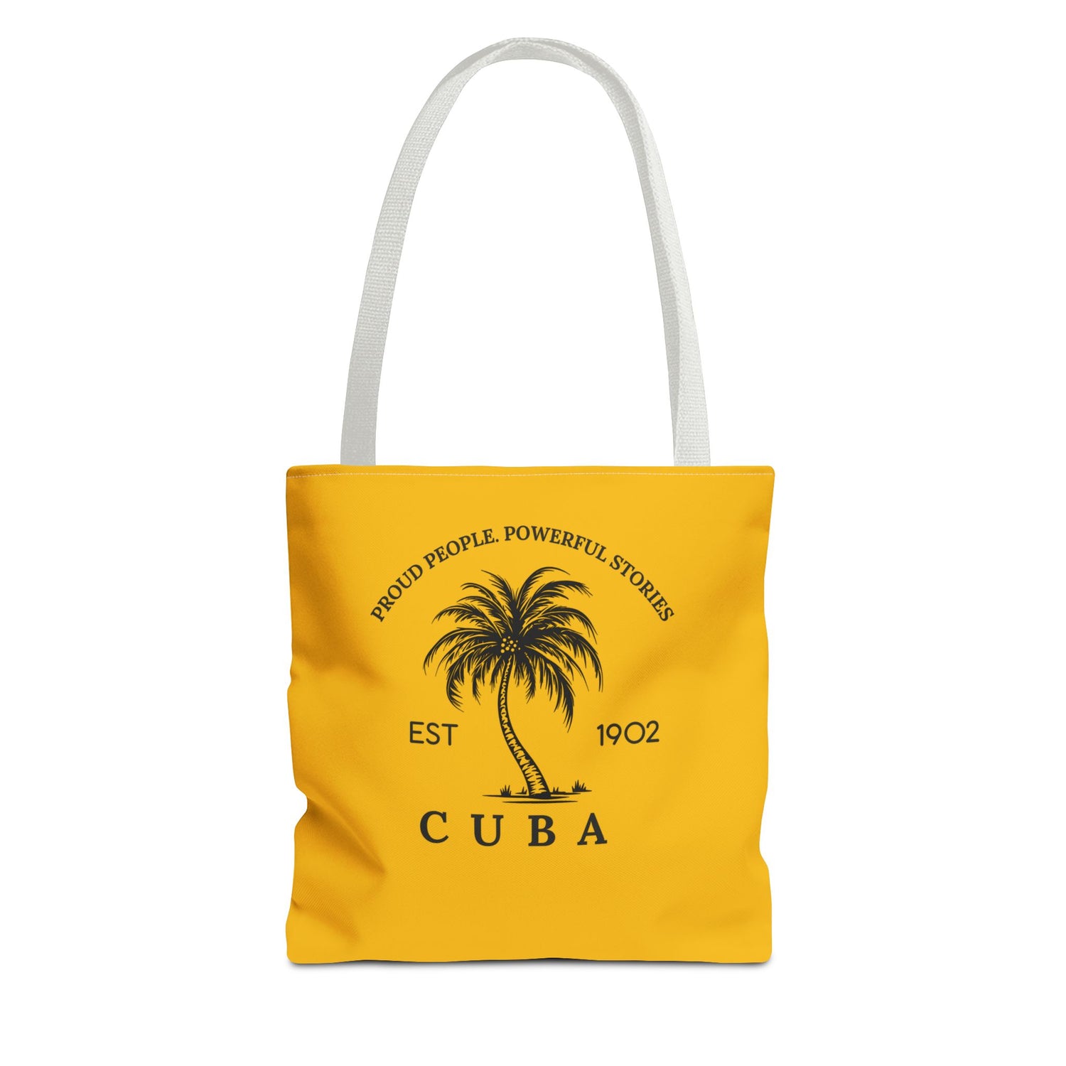 Cuba Proud Tote Bag - Bright Yellow Palm Design for Beach Days & Daily Use