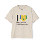 I Love Saint Vincent and the Grenadines Men's Heavy Oversized T-shirt