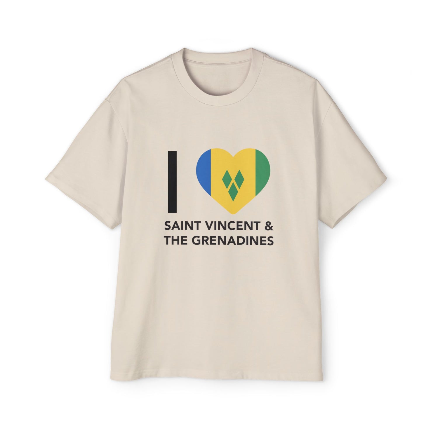 I Love Saint Vincent and the Grenadines Men's Heavy Oversized T-shirt
