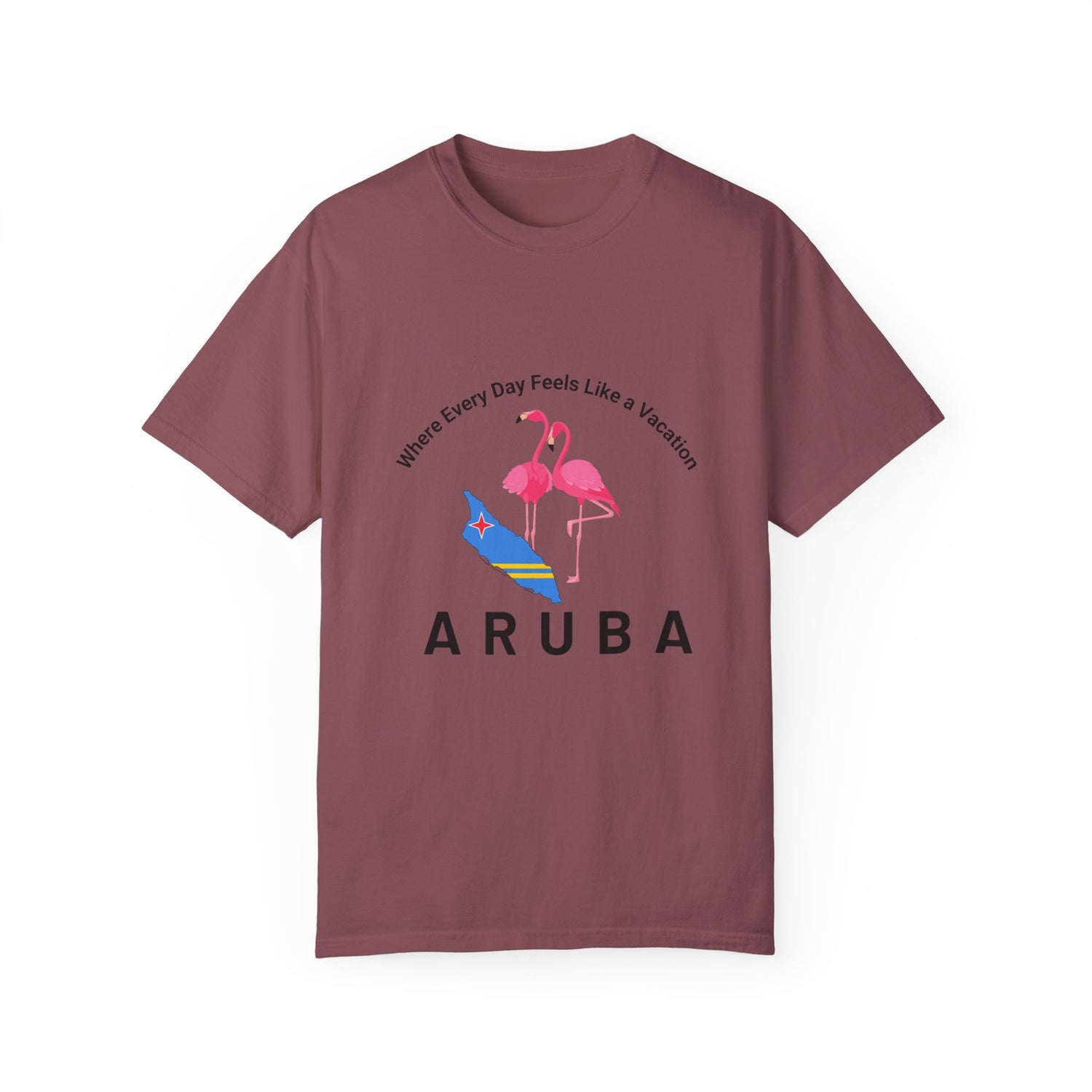 Vacation Vibe Unisex T-Shirt - Aruba Flamingos Design