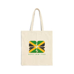 Happy New Year Jamaican Flag Cotton Canvas Tote Bag