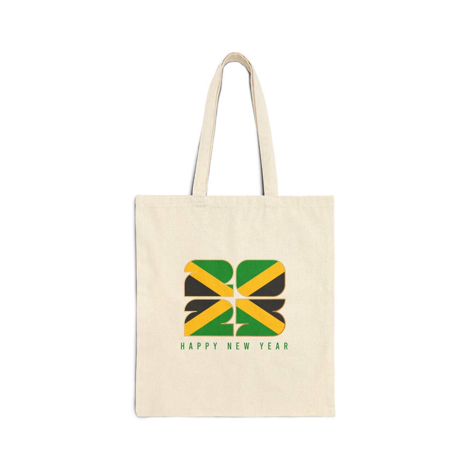 Happy New Year Jamaican Flag Cotton Canvas Tote Bag