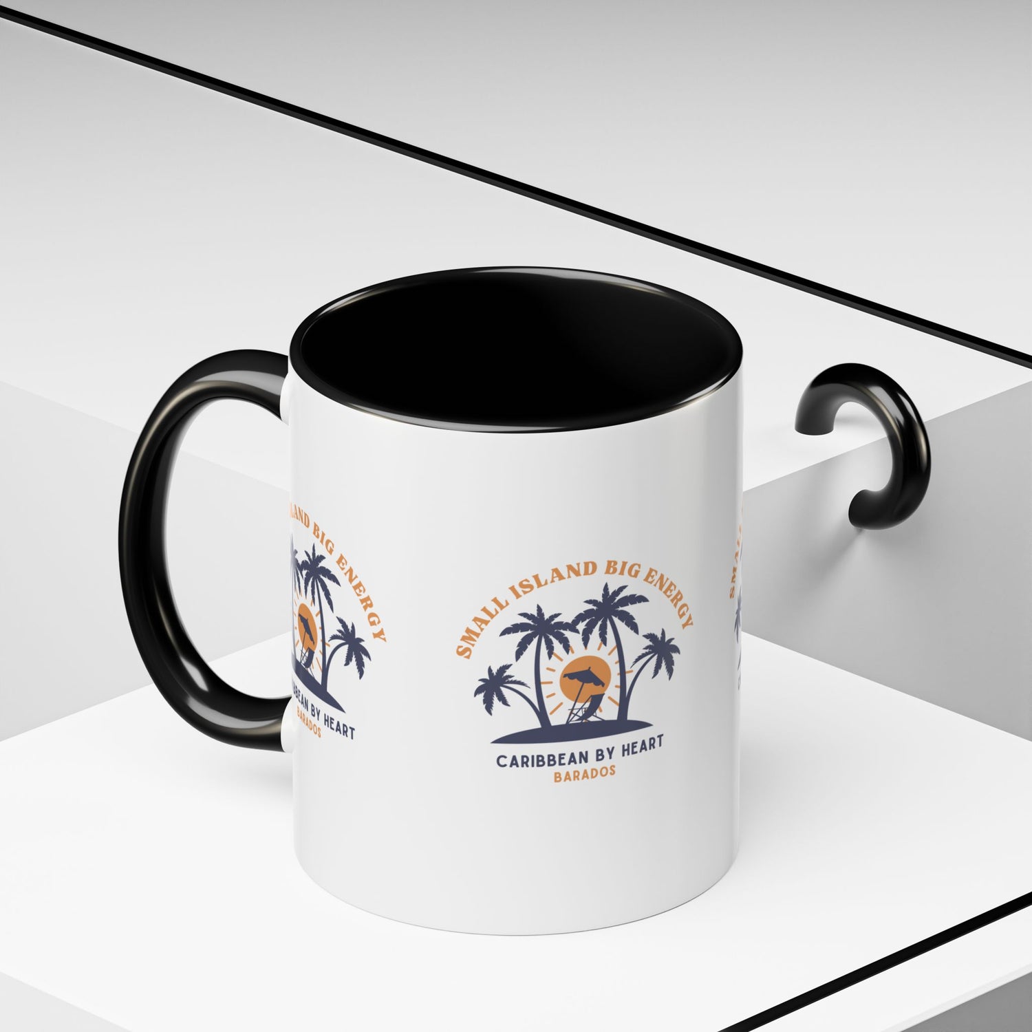 Caribbean Sunrise Accent Coffee Mug | Small Island Big Energy Barbados Mug