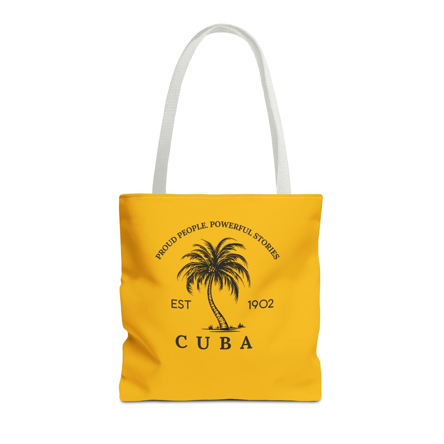 Cuba Proud Tote Bag - Bright Yellow Palm Design for Beach Days & Daily Use