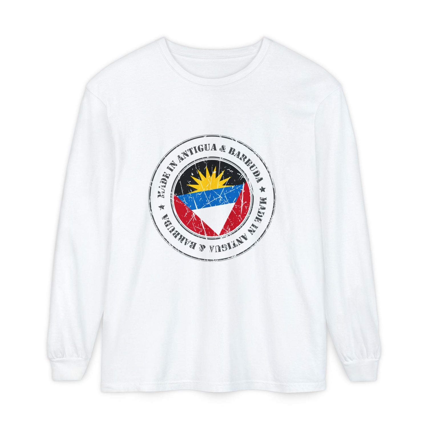 Antigua Flag Long Sleeve Shirt | Caribbean Heritage Unisex Tee