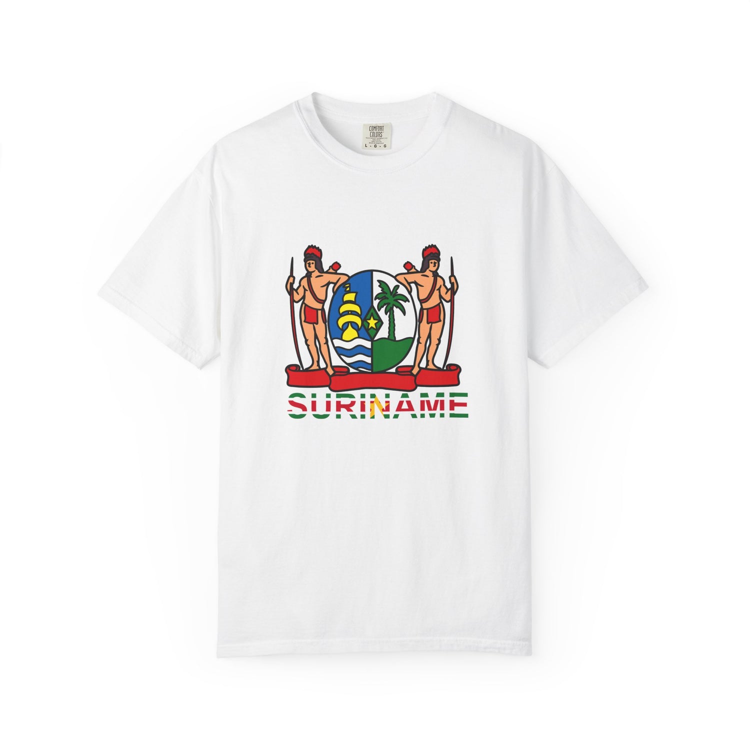 Unisex Garment-Dyed T-Shirt with Suriname Flag Design - Vintage Style Tee for Travel Lovers