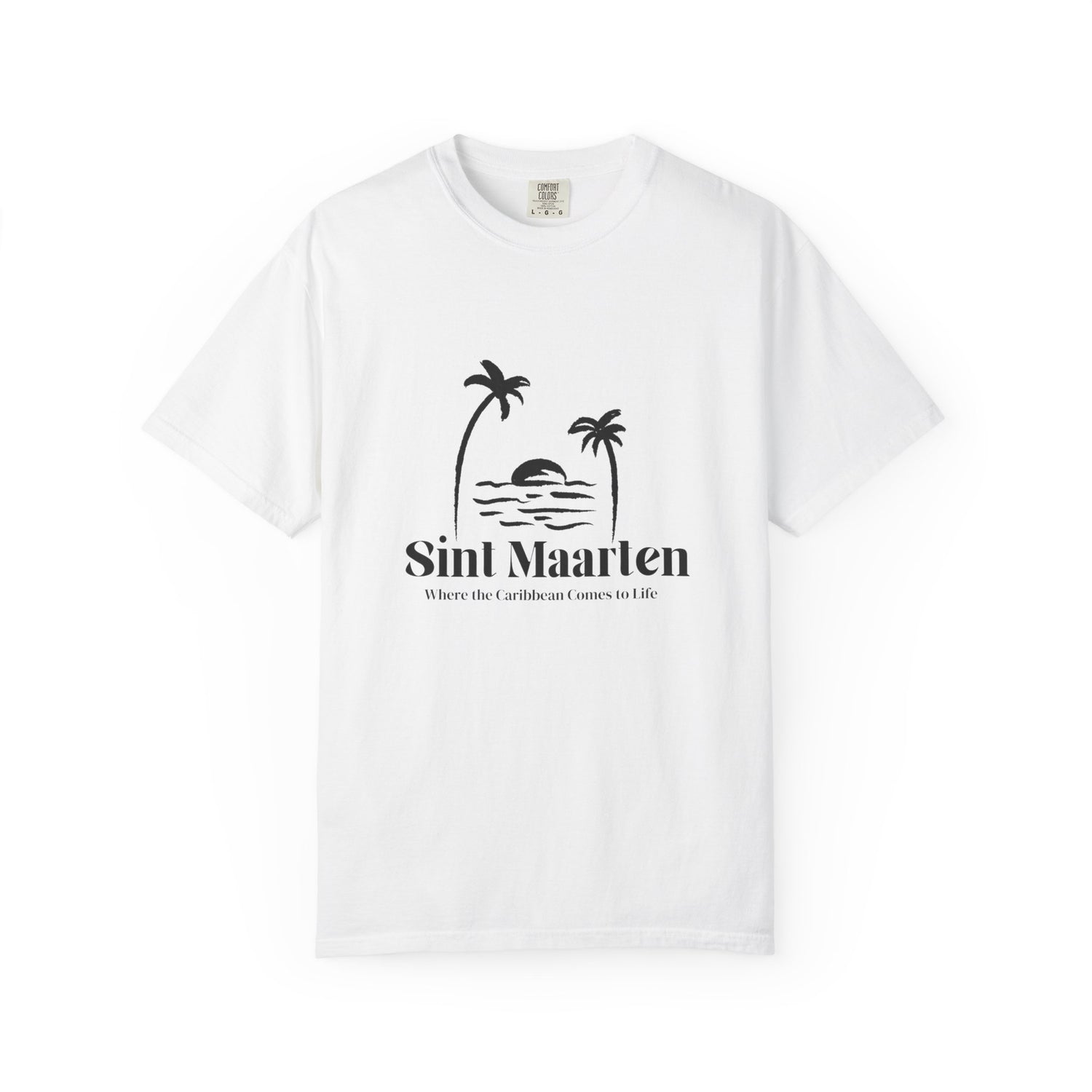 T-Shirt with Sint Maarten Sunrise Design, Beachwear, Vacation Souvenir, Summer Style, Unisex Graphic Tee, Travel Gift
