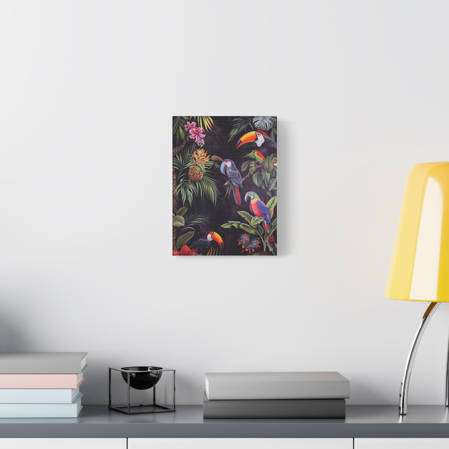 Tropical Birds Canvas Art - Colorful Stretched Wall Décor for Nature Lovers
