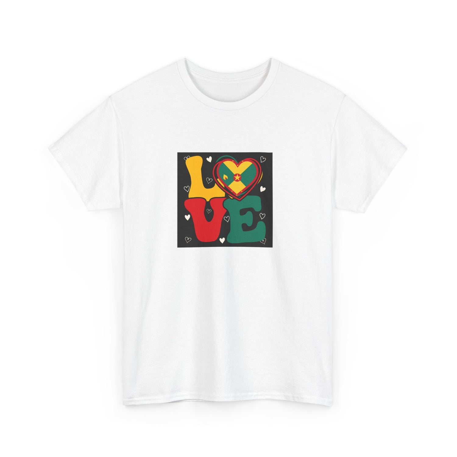 Love Grenada Heart Shaped Unisex Heavy Cotton Tee