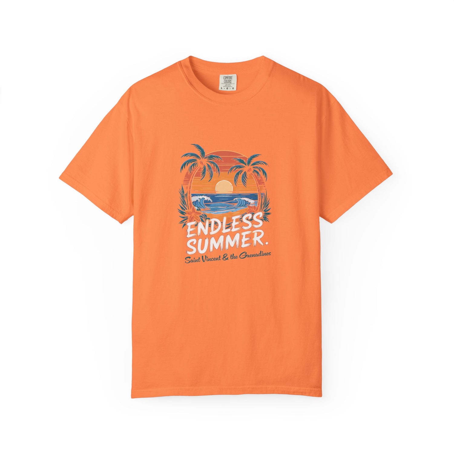 Endless Summer Unisex Garment-Dyed T-Shirt - Vibrant Retro Beach Tee | Saint Vincent & the Grenadines