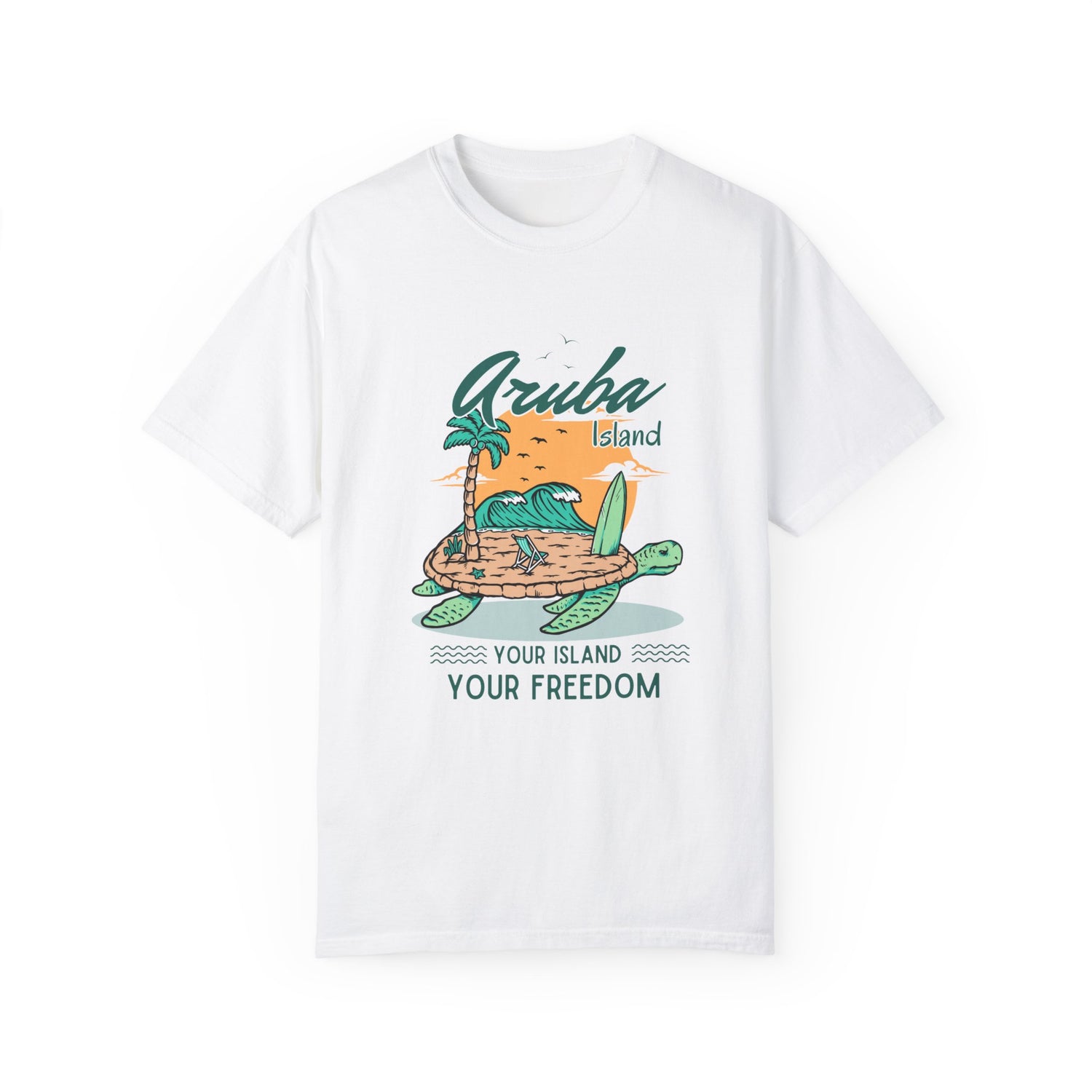 Aruba Island Freedom T-shirt - Unisex Tee with Turtle Design