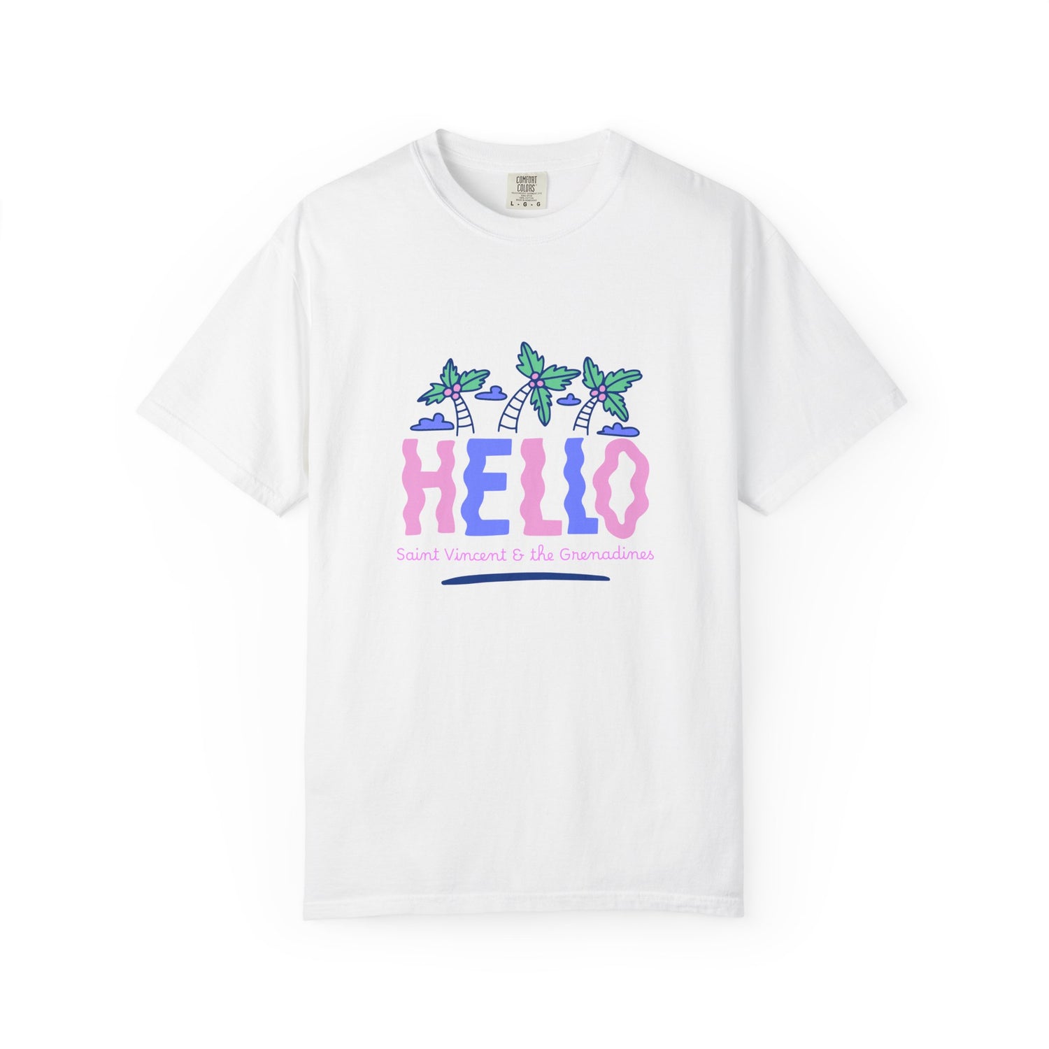 Hello Paradise Unisex Garment-Dyed T-shirt - Tropical Vibes Design |  Saint Vincent & the Grenadines