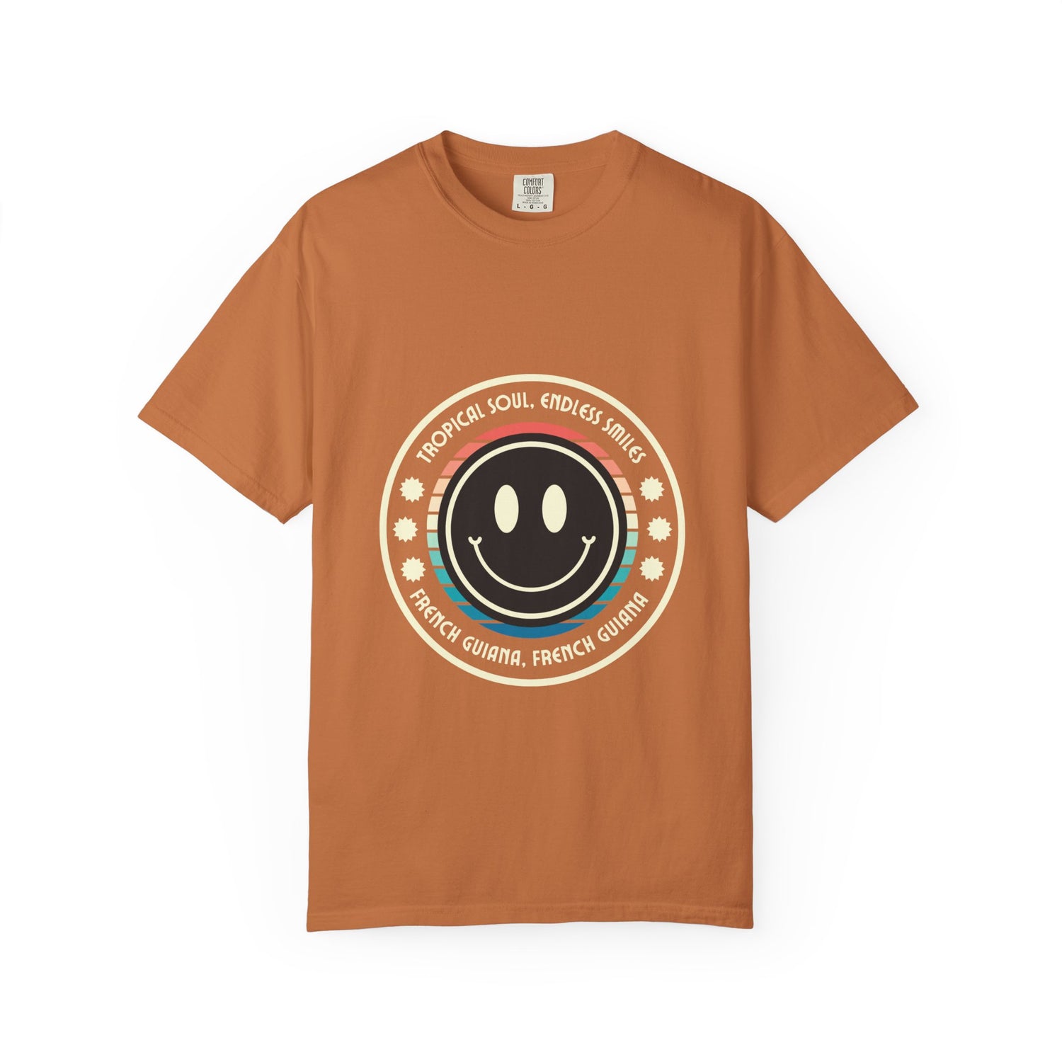 Smiley Face Unisex Garment-Dyed T-Shirt French Guiana|  Casual Vibe for Everyday Wear