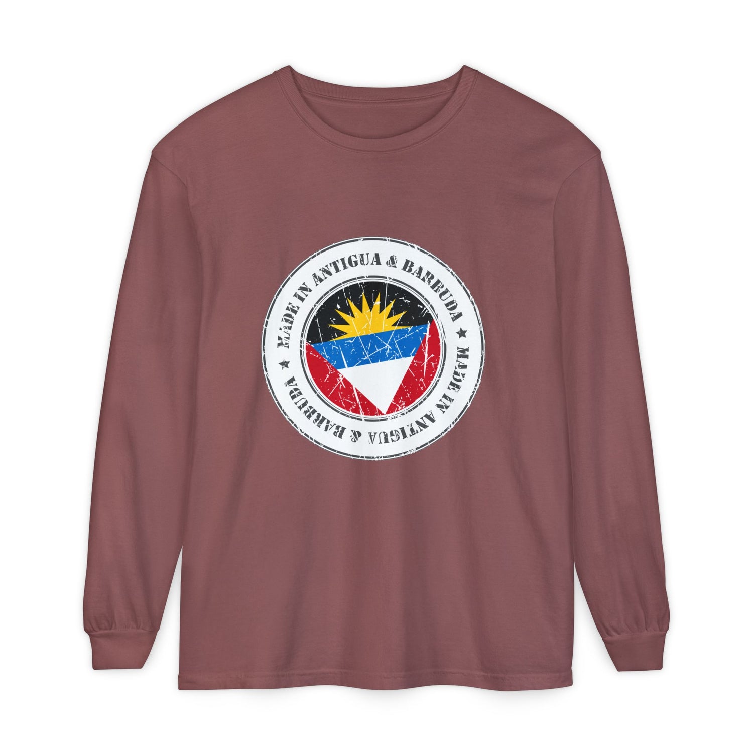Antigua Flag Long Sleeve Shirt | Caribbean Heritage Unisex Tee