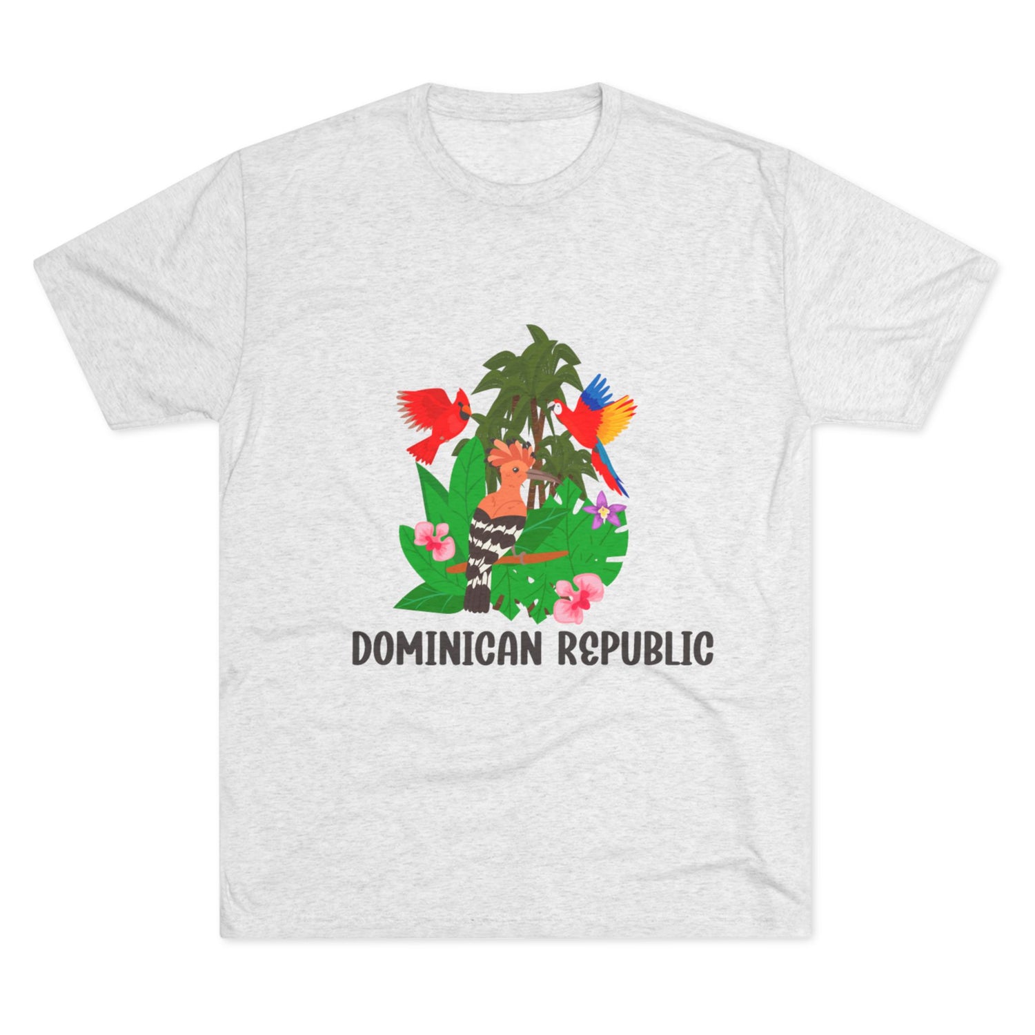 Tropical Dominican Republic Crew Tee - Unisex Tri-Blend