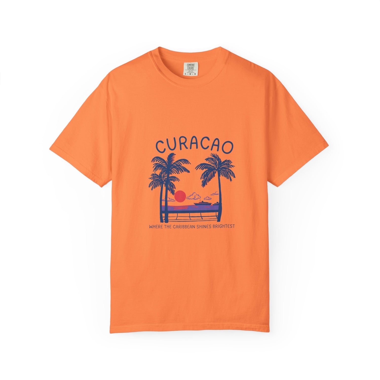 Curacao Sunset Tee - Unisex Garment-Dyed T-Shirt for Beach Lovers