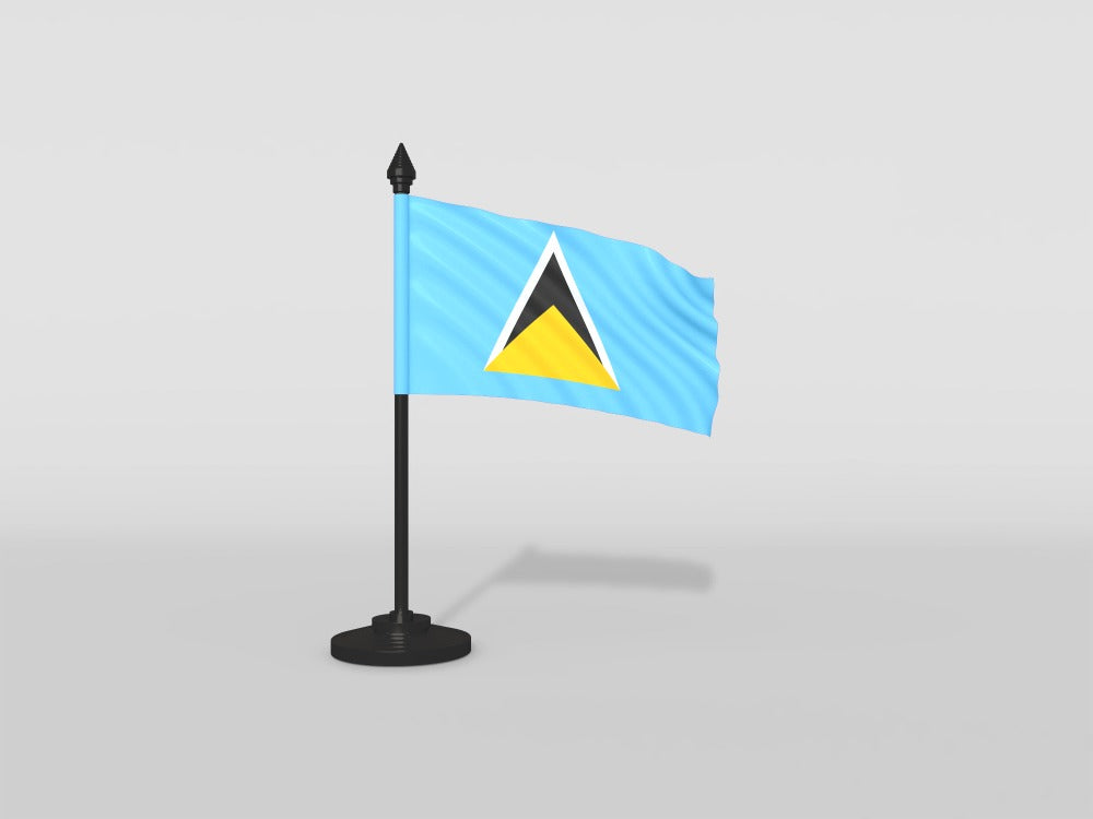 Saint Lucia Desk Flag – Miniature Pride with Big Impact