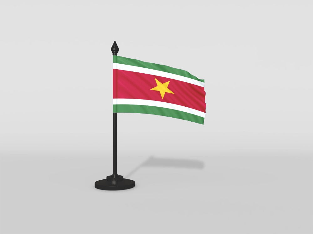 Suriname Desk Flag – Patriotic Elegance for Any Space
