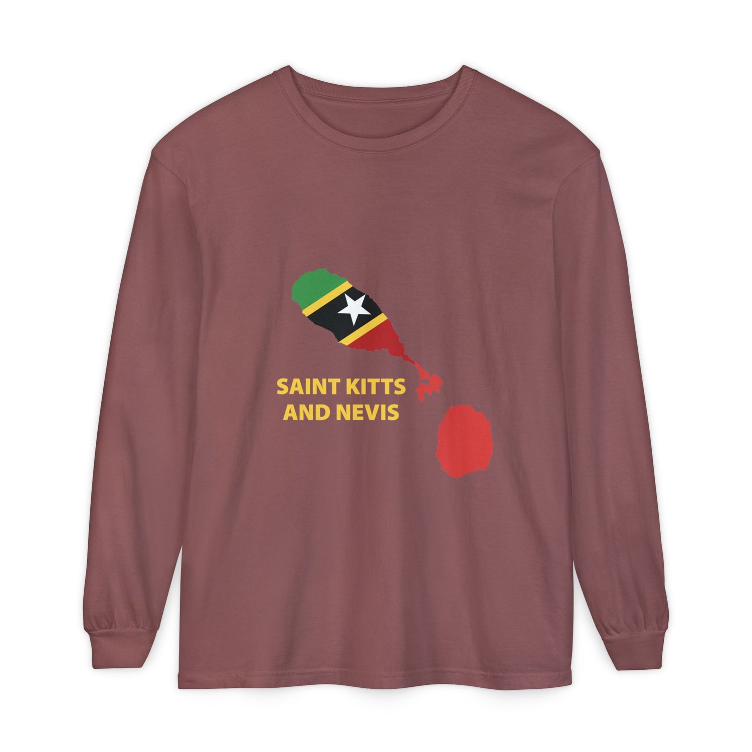 Saint Kitts and Nevis Long Sleeve T-Shirt, Caribbean Pride Tee, Travel Souvenir Shirt, Vacation Apparel, Gift for Islanders