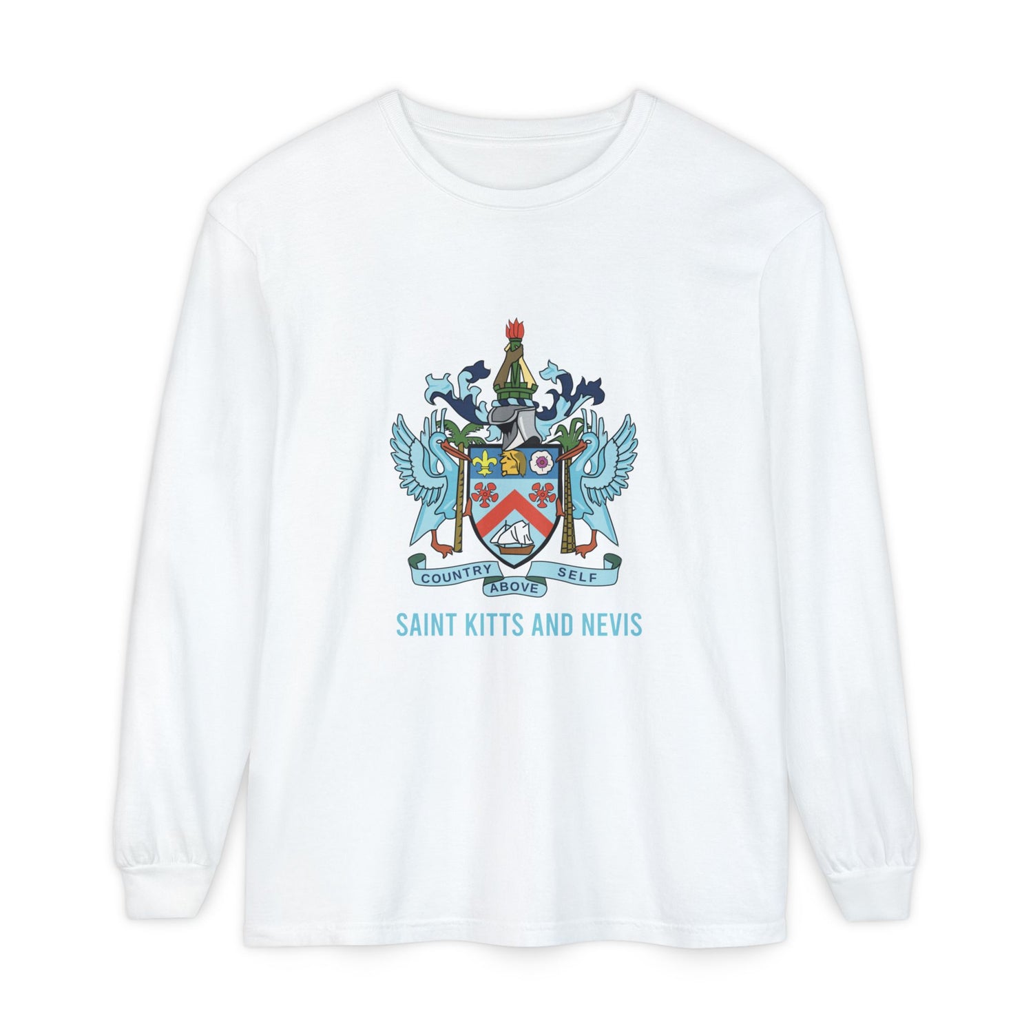 Saint Kitts and Nevis Long Sleeve T-Shirt, Comfortable Tee for Travelers, Souvenir Shirt, Family Gift, Island Vibes Apparel