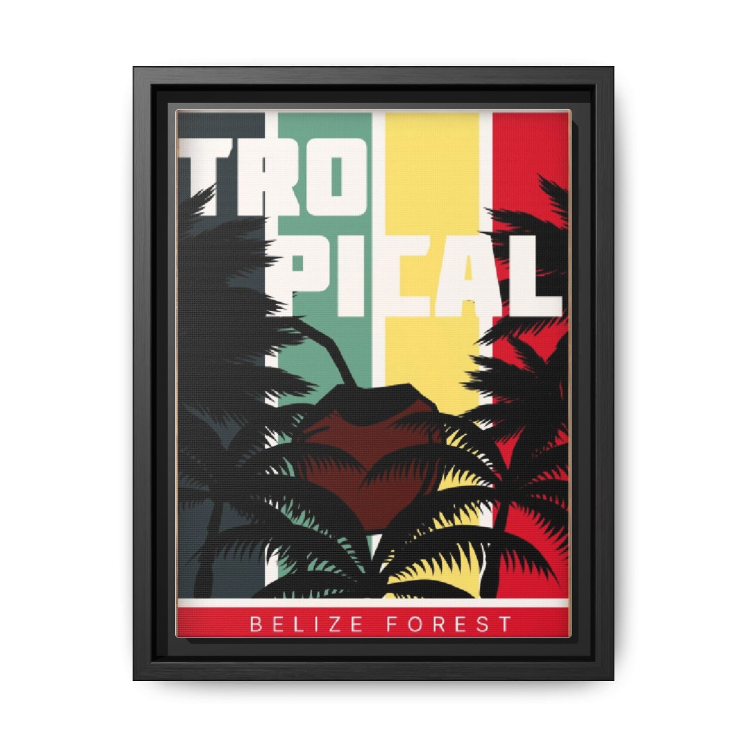 Belize Tropical Framed Canvas Art Print, Beach Decor, Home Wall Art, Gift for Nature Lovers, Summer Vibes, Colorful Tropical Scene