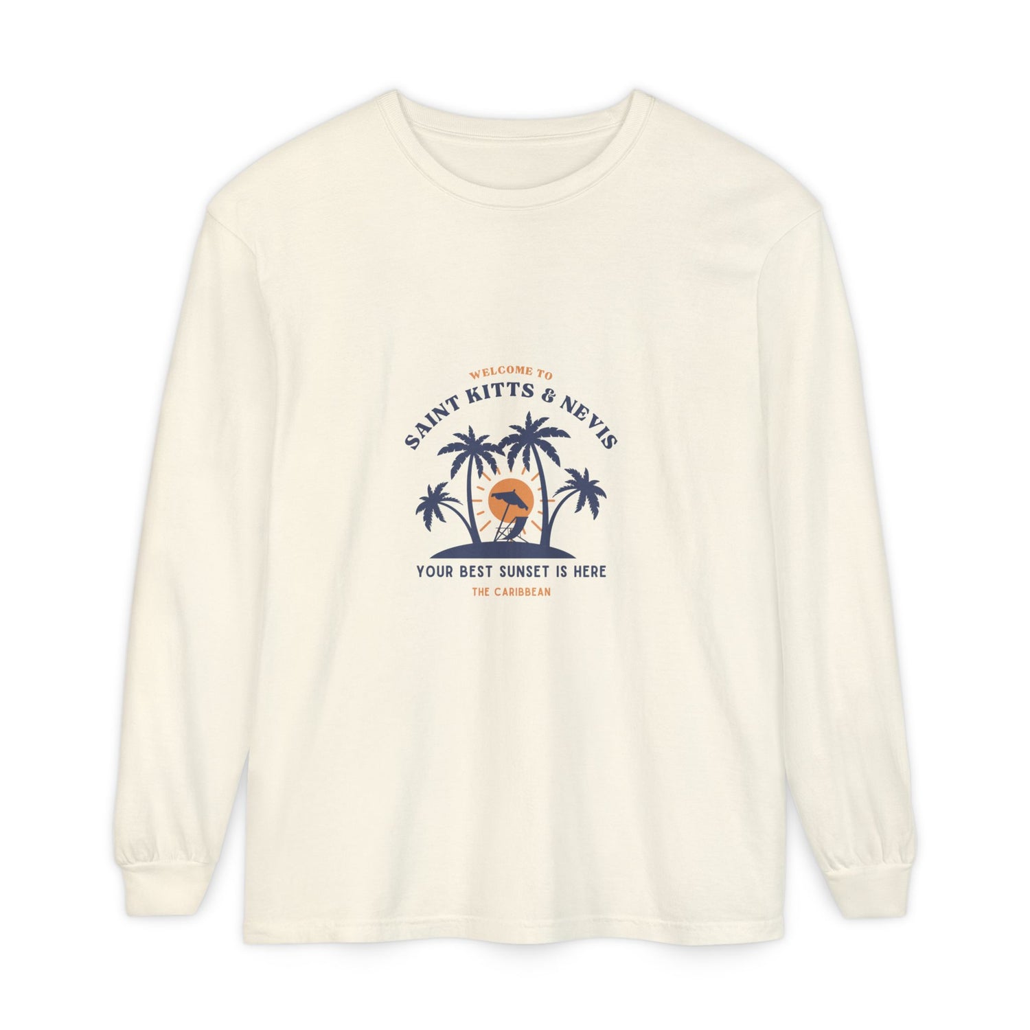 saint kitts & Nevis  Sunny Tropical Long Sleeve T-Shirt, Beachwear, Vacation Souvenir, Gift for Travelers, Summer Style, Relaxed Fit