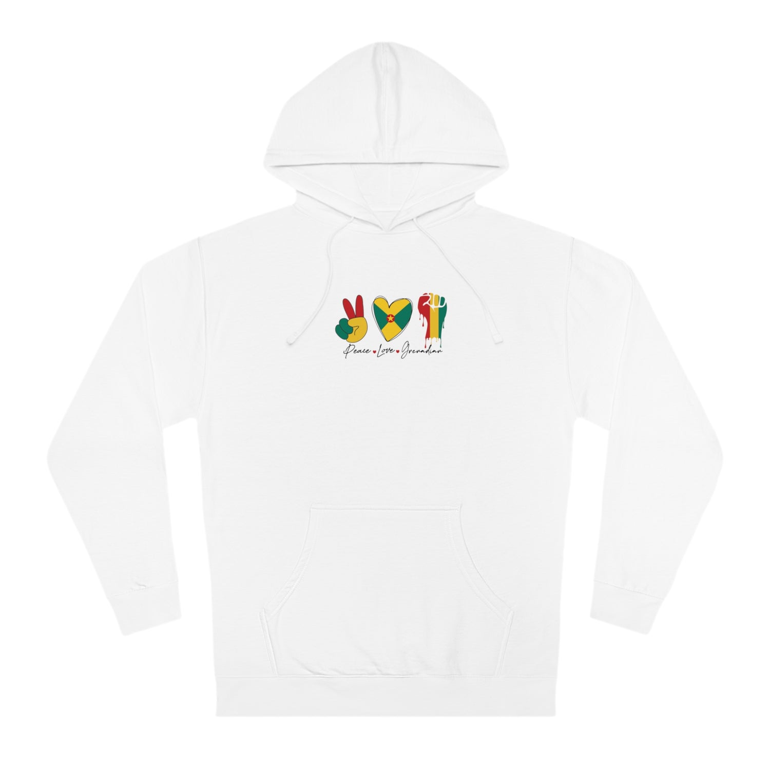 Peace love Grenadian Essential Unisex Hooded Sweatshirt