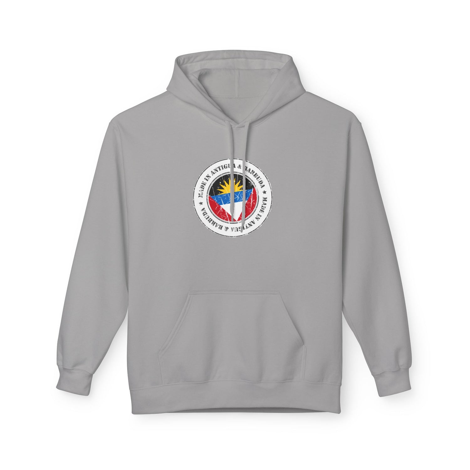 Colorful Antigua Flag Fleece Hoodie |  Inspirational Unisex Pullover, Cozy Everyday Wear & Gift
