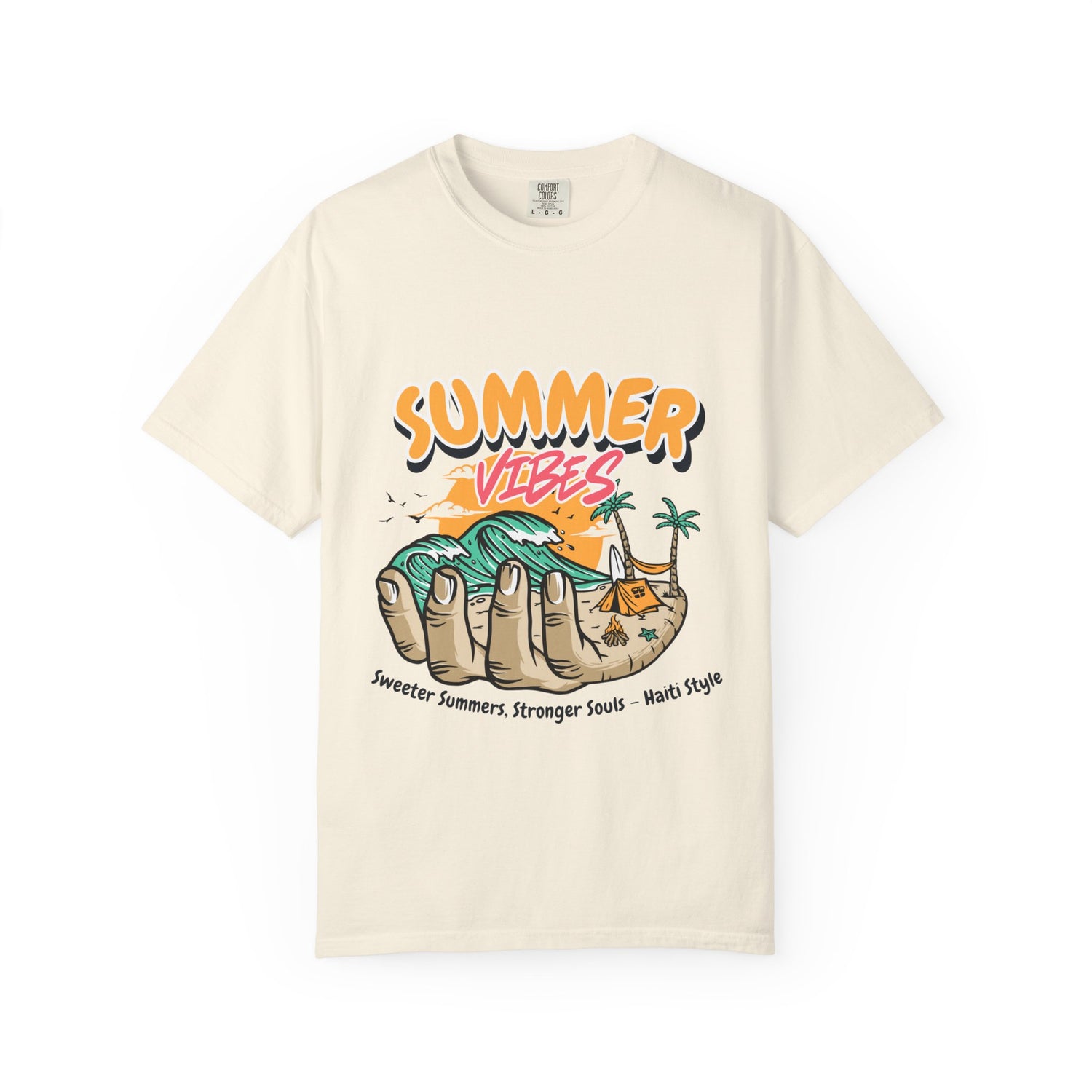 Summer Vibes Unisex Garment-Dyed T-shirt | Perfect for Beach Days & Celebrations | Haiti Style