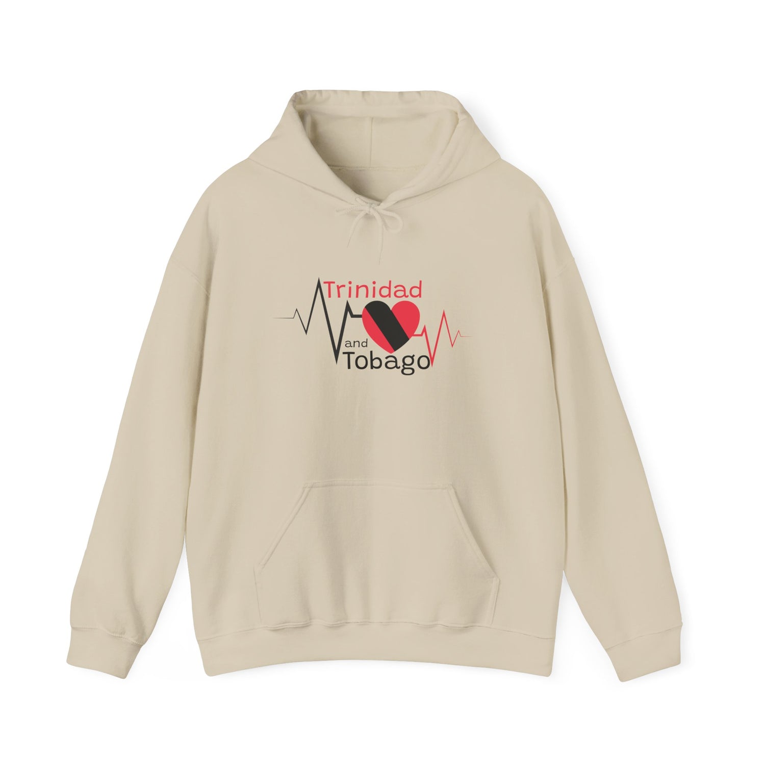 Trinidad and Tobago Heart Hoodie, Cozy Sweatshirt, Caribbean Pride Apparel, Travel Gift, Cultural Love Wear