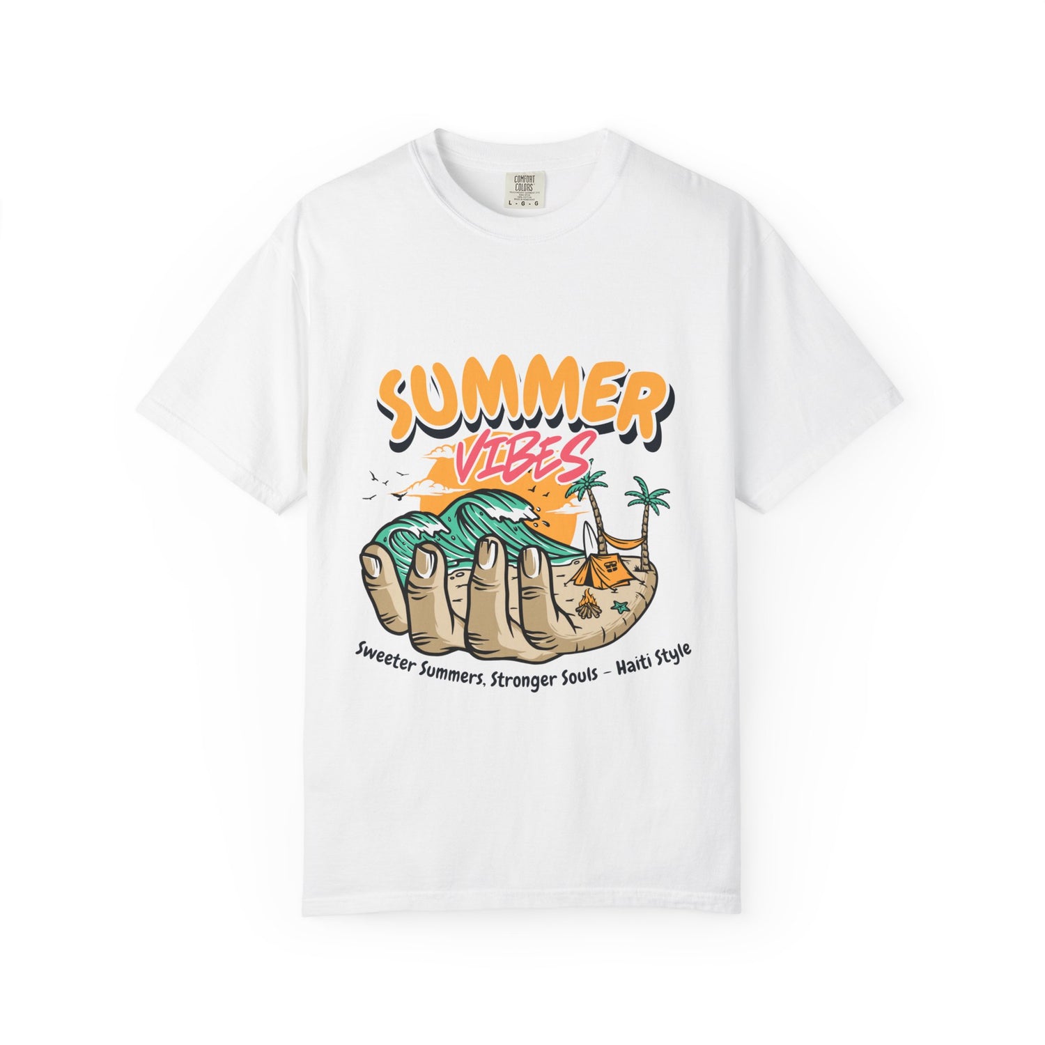 Summer Vibes Unisex Garment-Dyed T-shirt | Perfect for Beach Days & Celebrations | Haiti Style