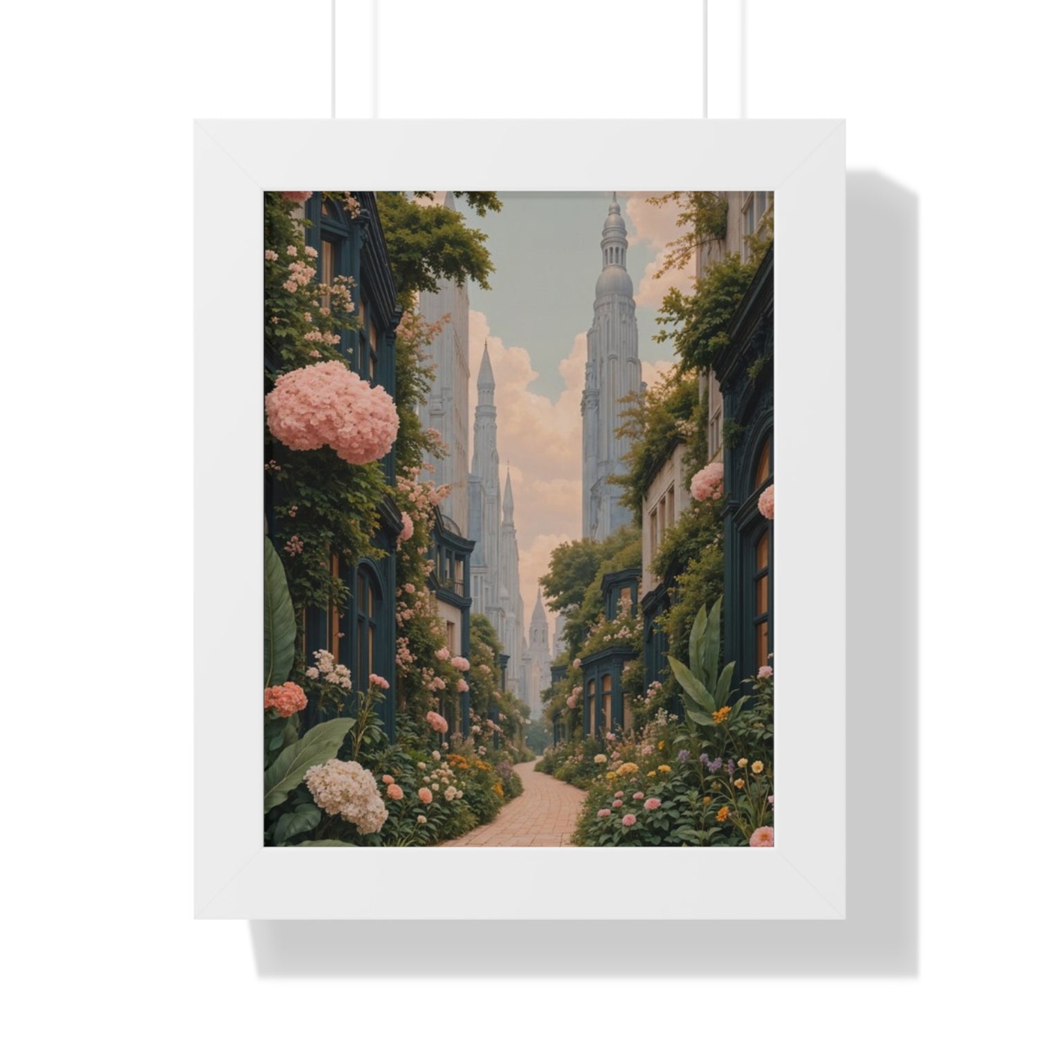 Serene Landscape Framed Vertical Poster, Vintage Wall Art, Home Decor, Botanical Print, Gift for Nature Lovers