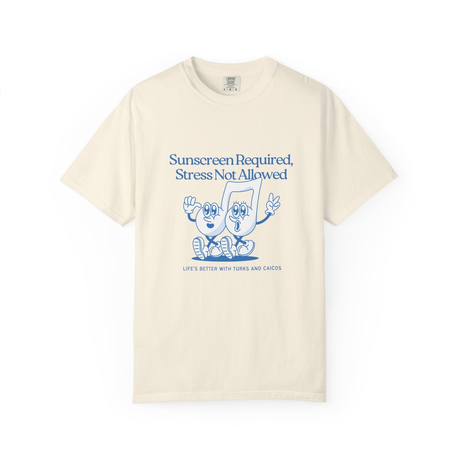 Unisex Garment-Dyed T-Shirt - "Sunscreen Required, Stress Not Allowed" - Perfect for Beach Days | Turks & Caicos