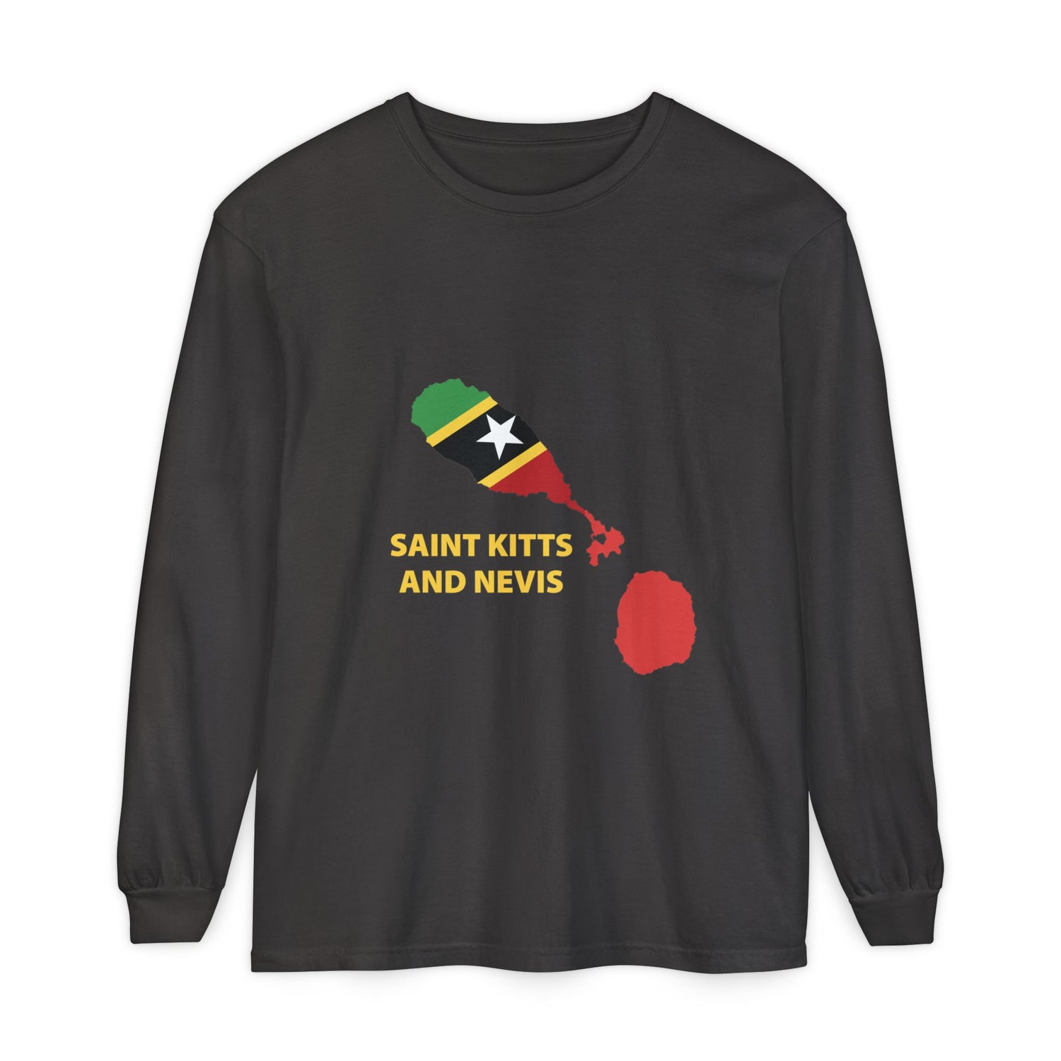 Saint Kitts and Nevis Long Sleeve T-Shirt, Caribbean Pride Tee, Travel Souvenir Shirt, Vacation Apparel, Gift for Islanders