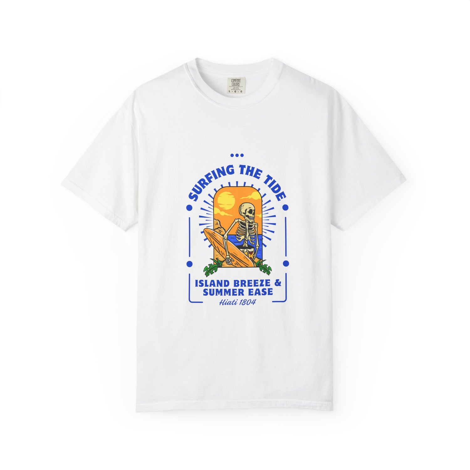 Surfing the Tide Unisex Garment-Dyed T-Shirt | Island Breeze Summer Ease Design | Haiti Shirt