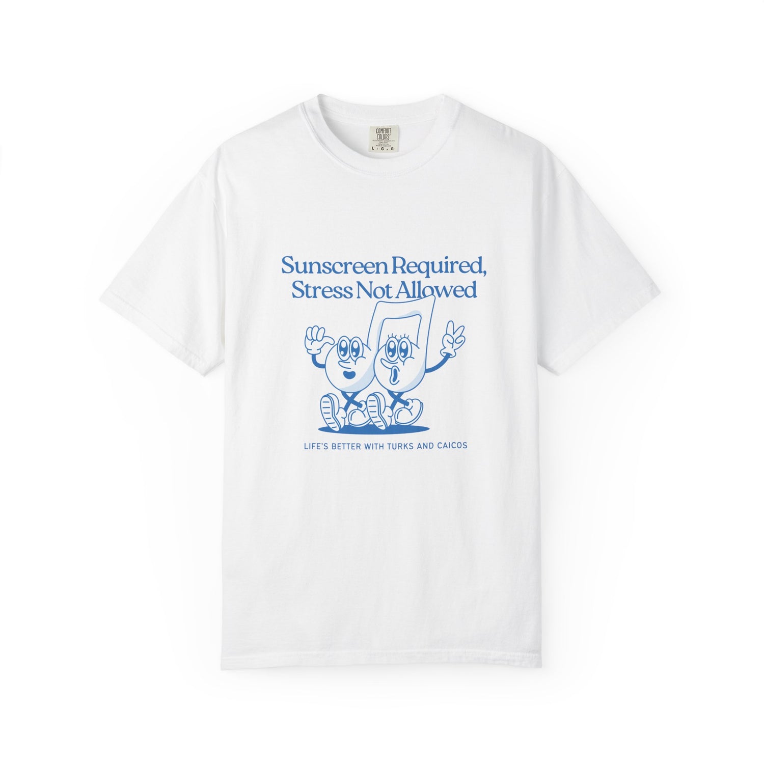 Unisex Garment-Dyed T-Shirt - "Sunscreen Required, Stress Not Allowed" - Perfect for Beach Days | Turks & Caicos