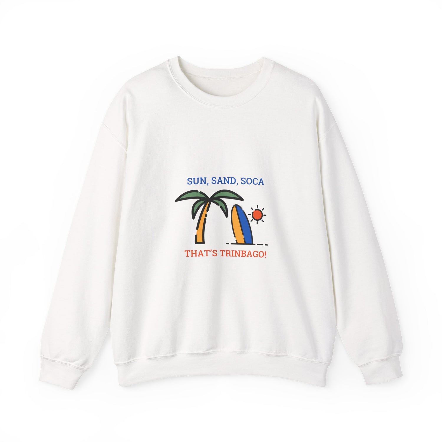 Trinidad Beach Sweatshirt, Cozy Unisex Crewneck, Summer Vibes, Gift for Beach Lovers, Casual Comfort, Sun Sand Soca Apparel