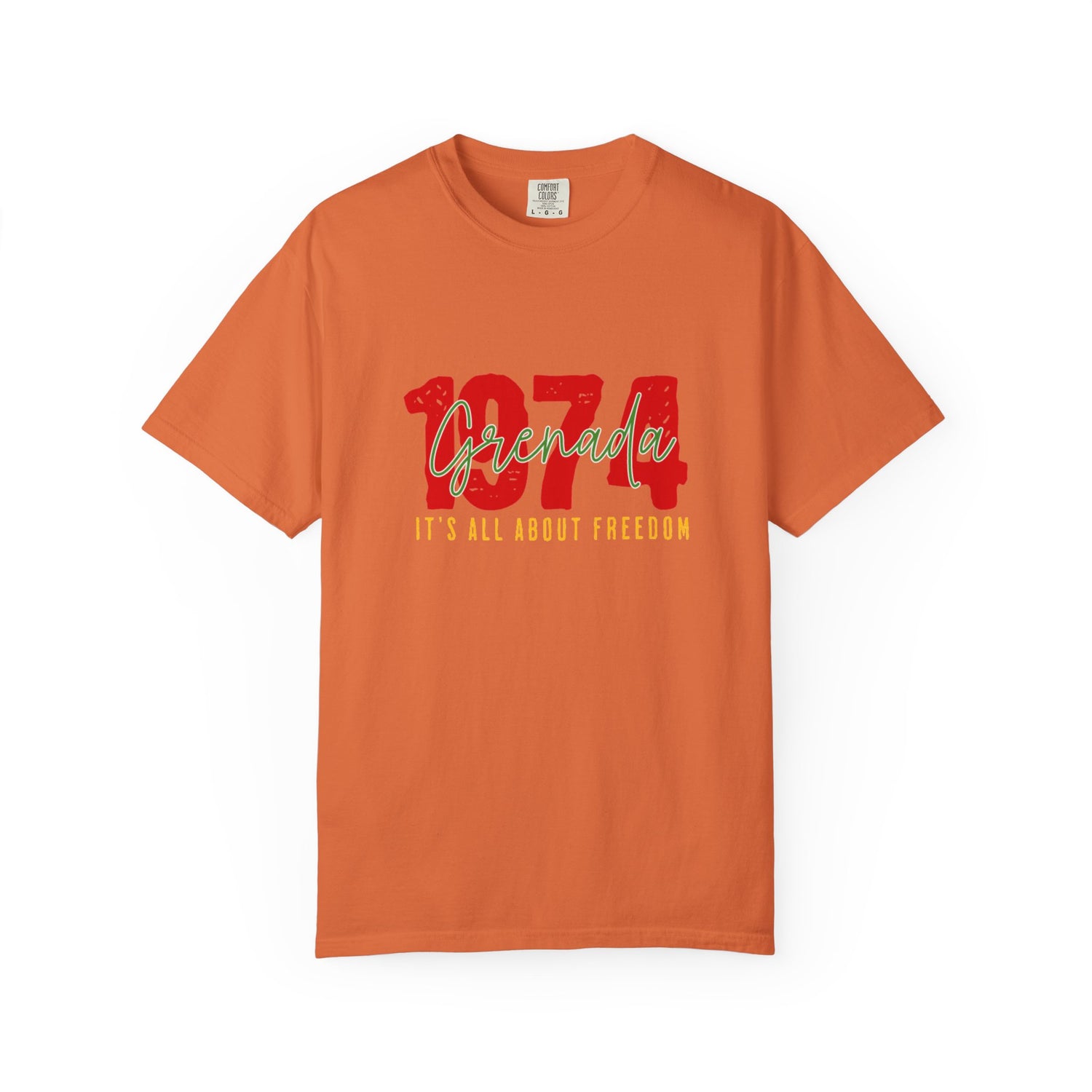 Unisex Freedom T-Shirt - Grenada 1974 Design, Garment-Dyed