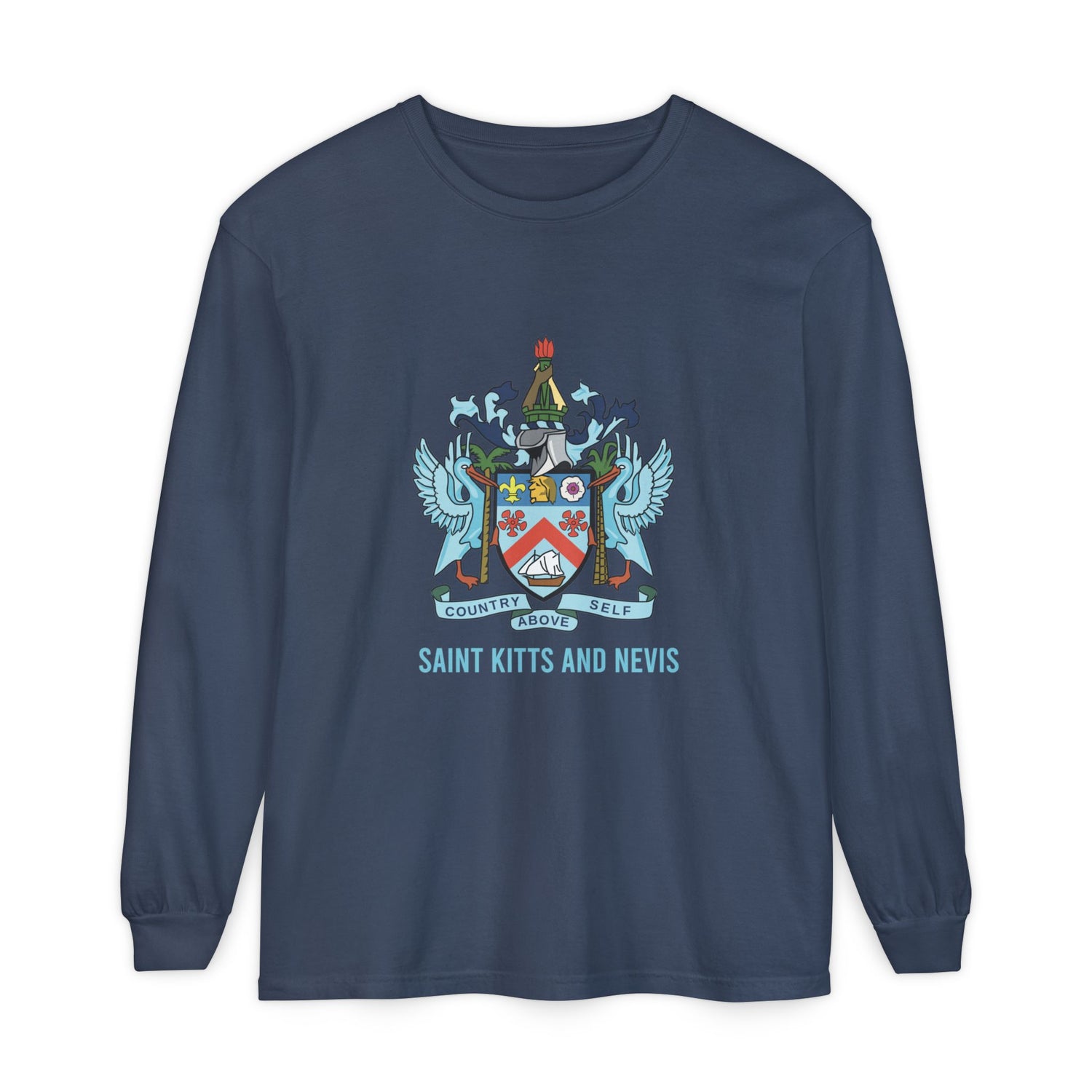 Saint Kitts and Nevis Long Sleeve T-Shirt, Comfortable Tee for Travelers, Souvenir Shirt, Family Gift, Island Vibes Apparel