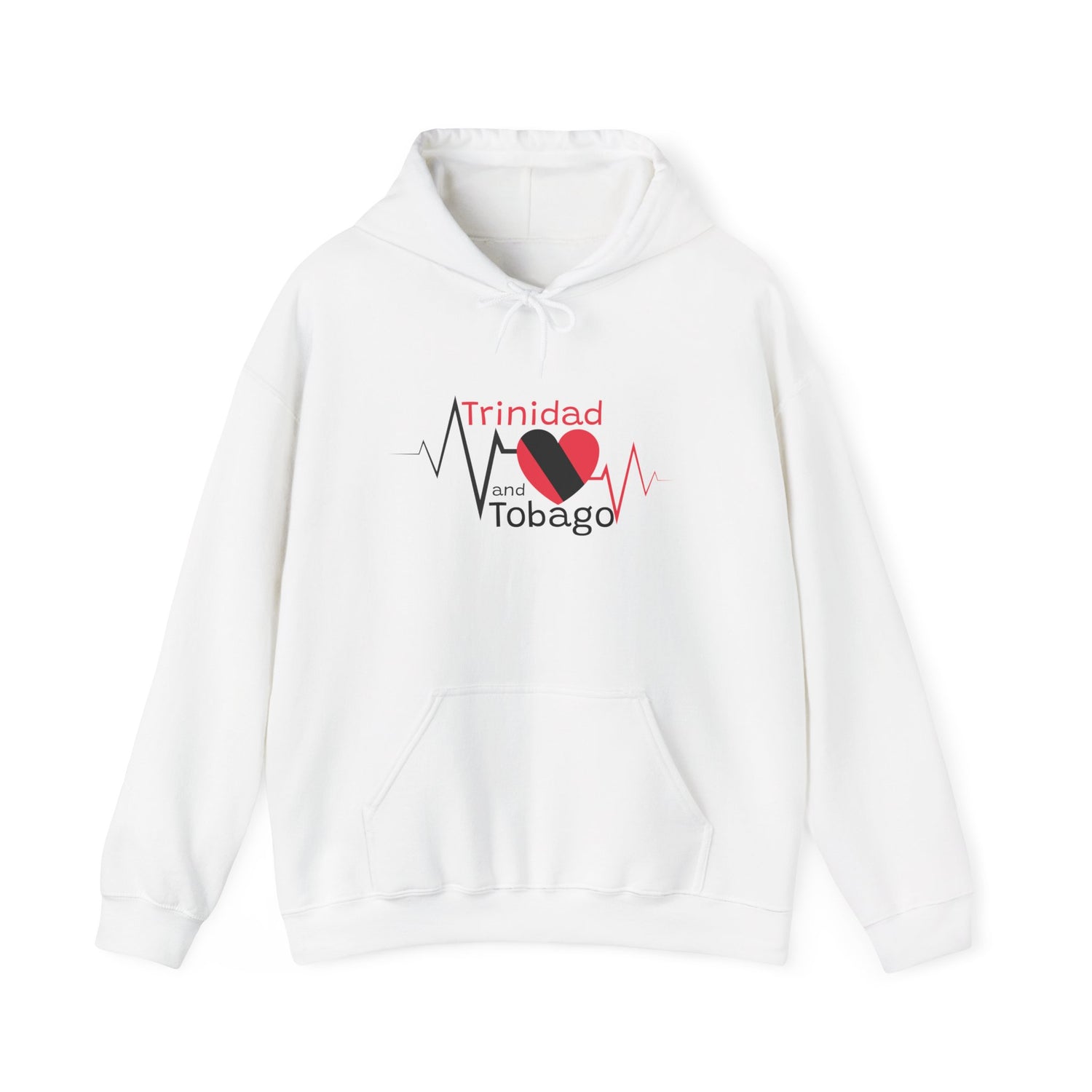 Trinidad and Tobago Heart Hoodie, Cozy Sweatshirt, Caribbean Pride Apparel, Travel Gift, Cultural Love Wear