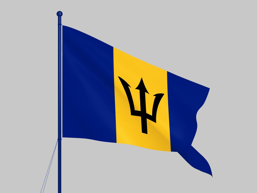 Barbados National Flag – Bold Trident Emblem of Island Pride